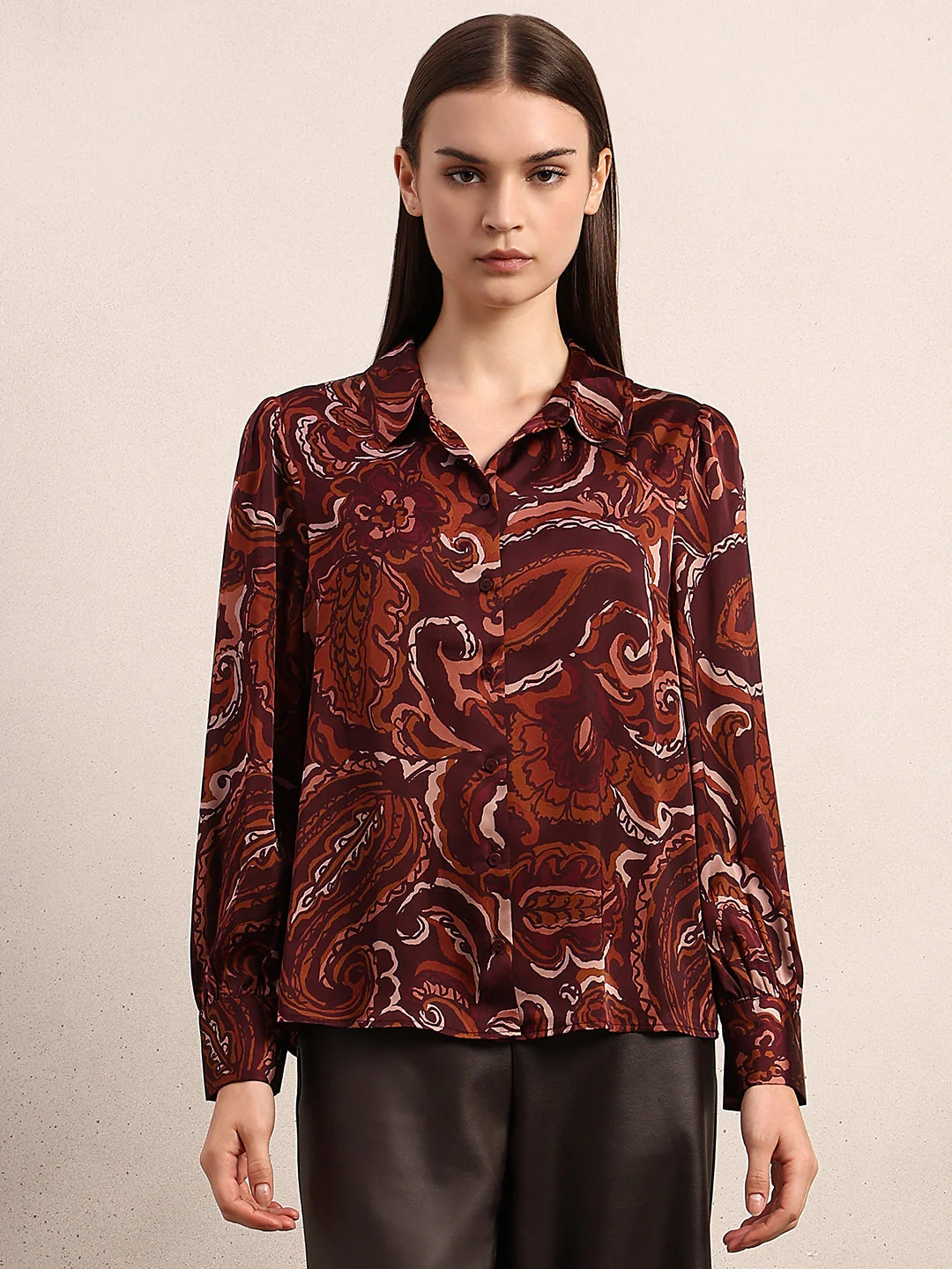 Brown Printed Shirt - Image 2