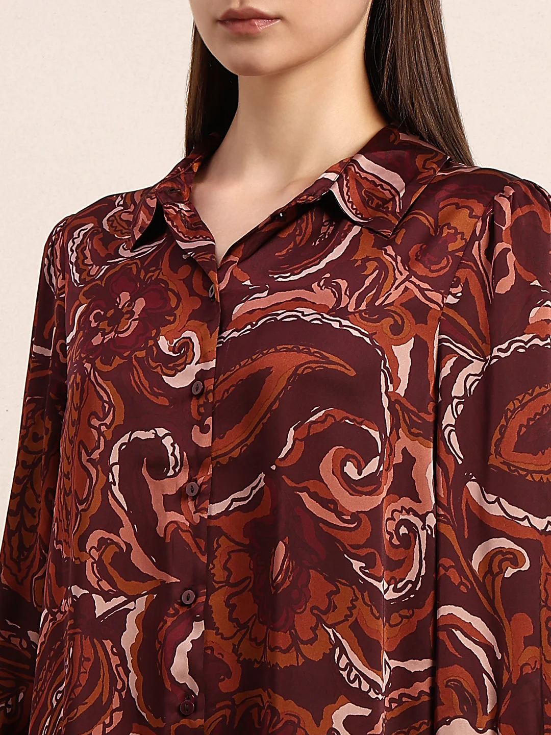 Brown Printed Shirt - Image 8
