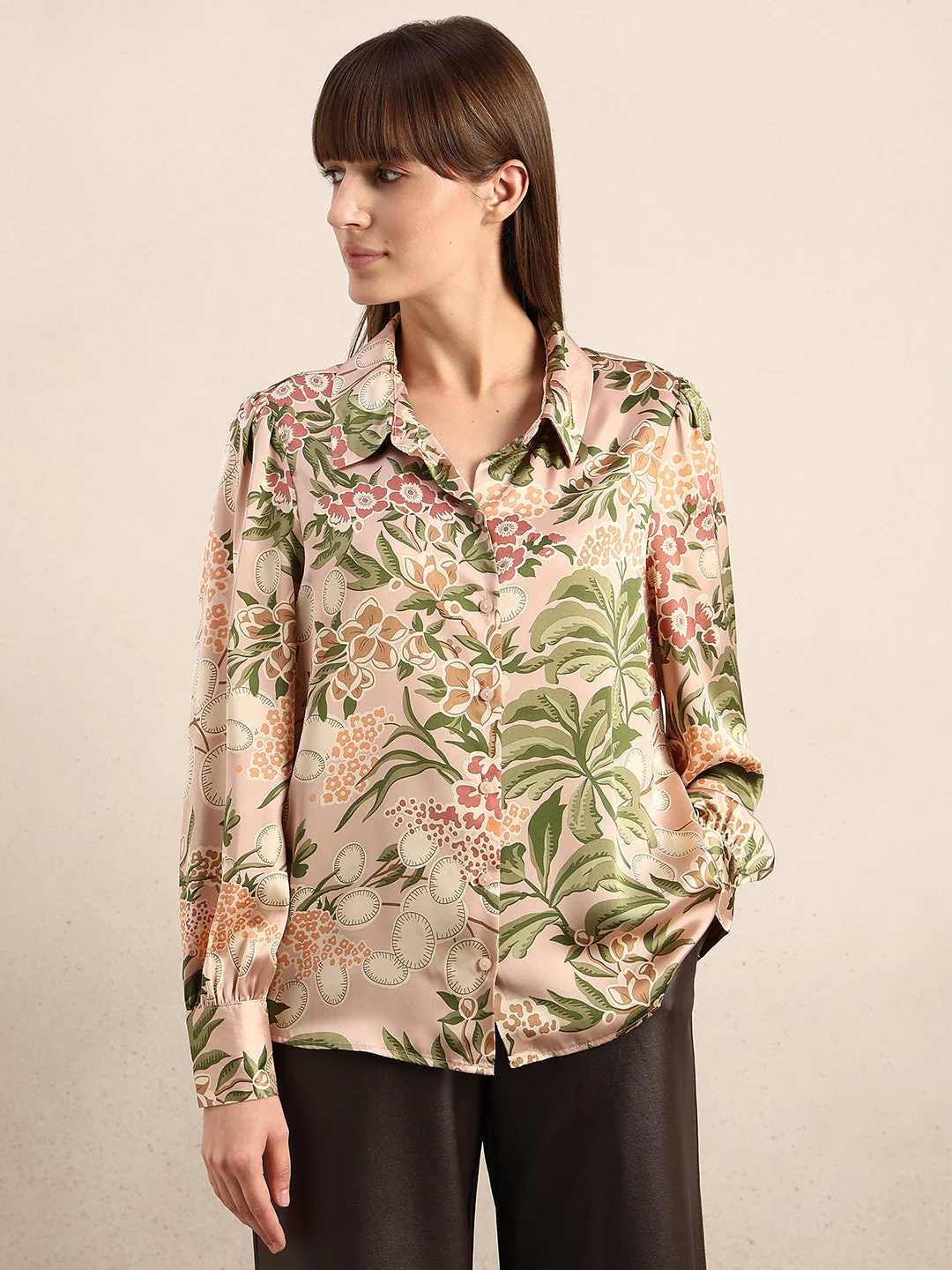 Pink Printed Regular Fit Shirt - Image 2