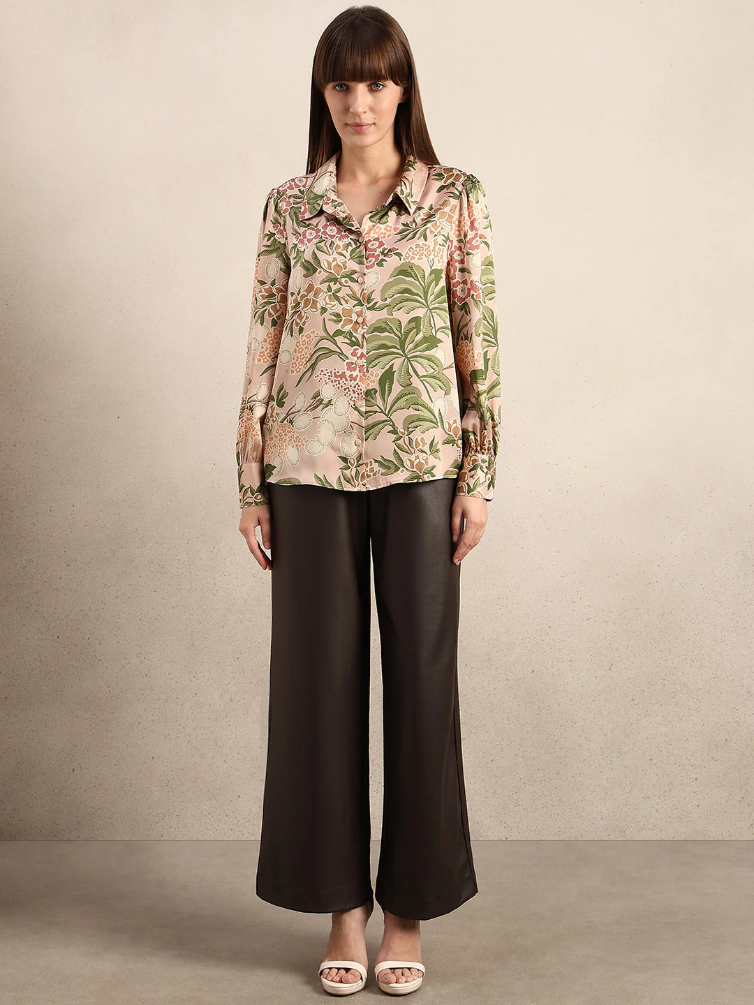 Pink Printed Regular Fit Shirt - Image 5