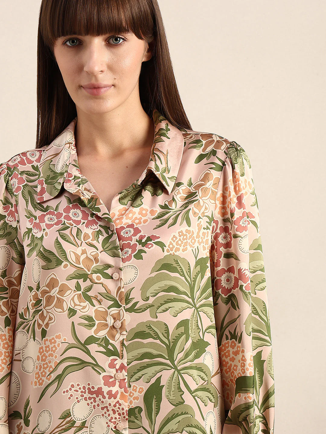 Pink Printed Regular Fit Shirt - Image 6