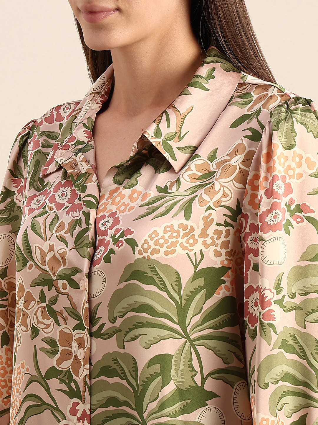 Pink Printed Regular Fit Shirt - Image 8
