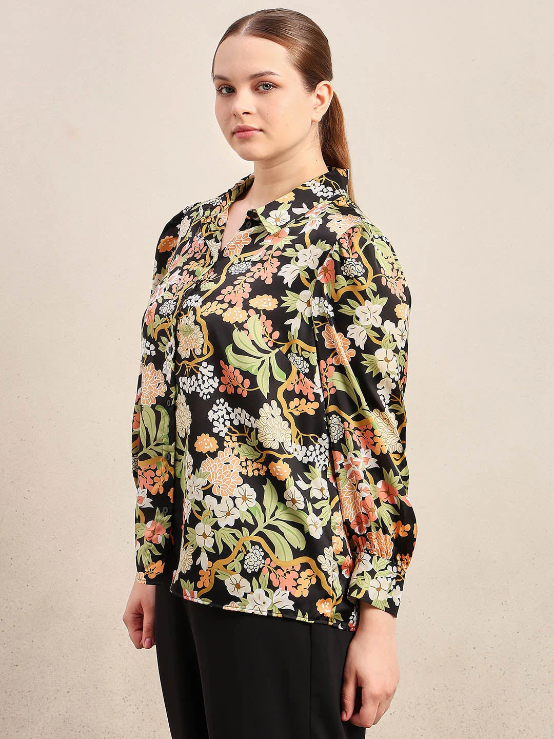 Curve Floral Print Shirt - Image 3