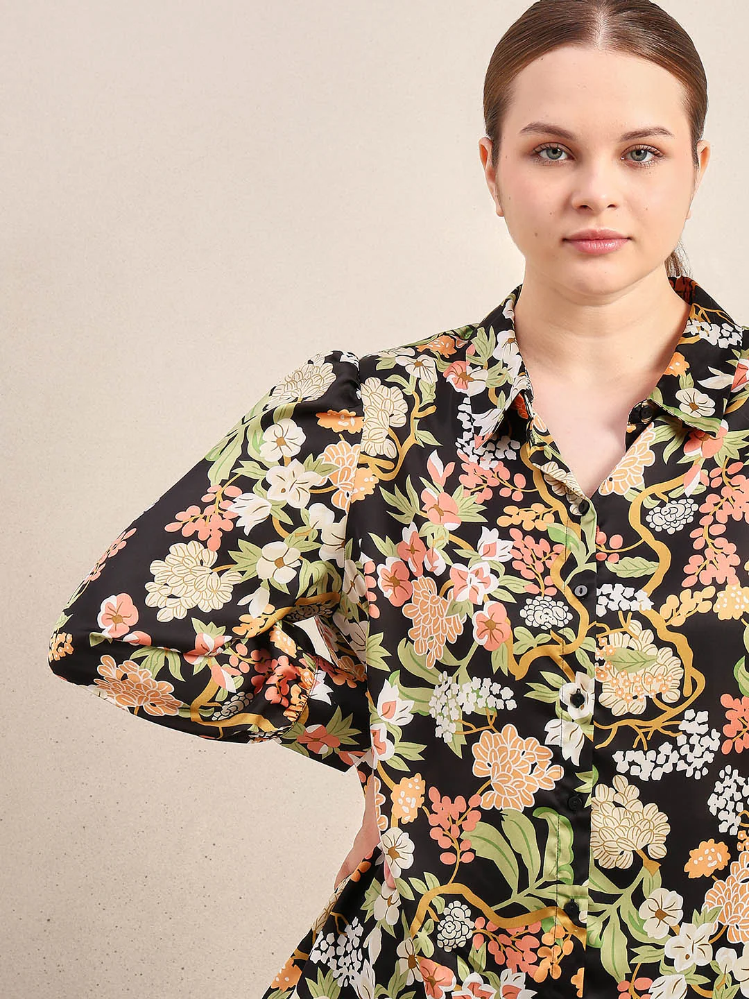 Curve Floral Print Shirt - Image 6
