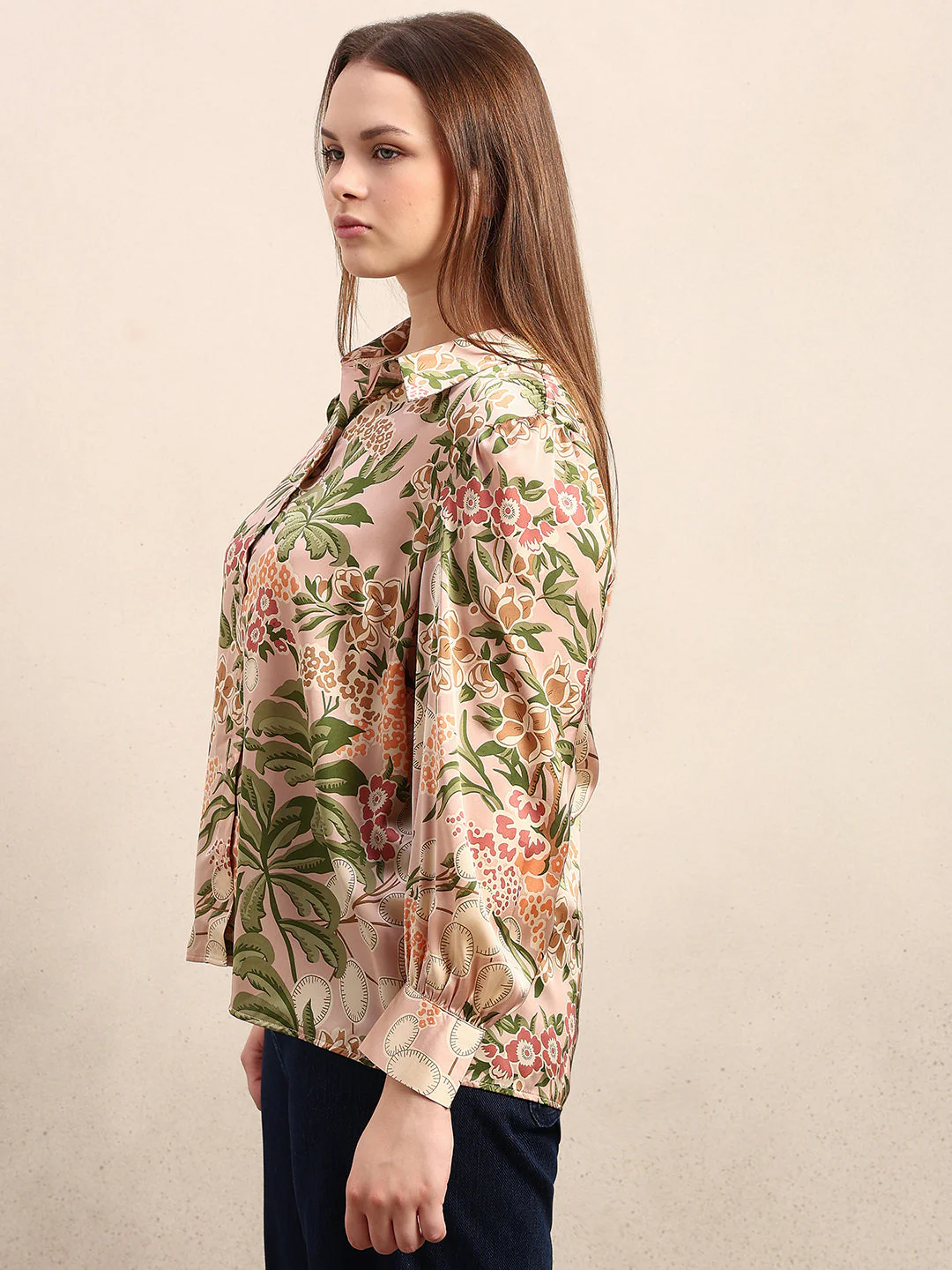 CURVE Pastel Pink Floral Shirt - Image 3