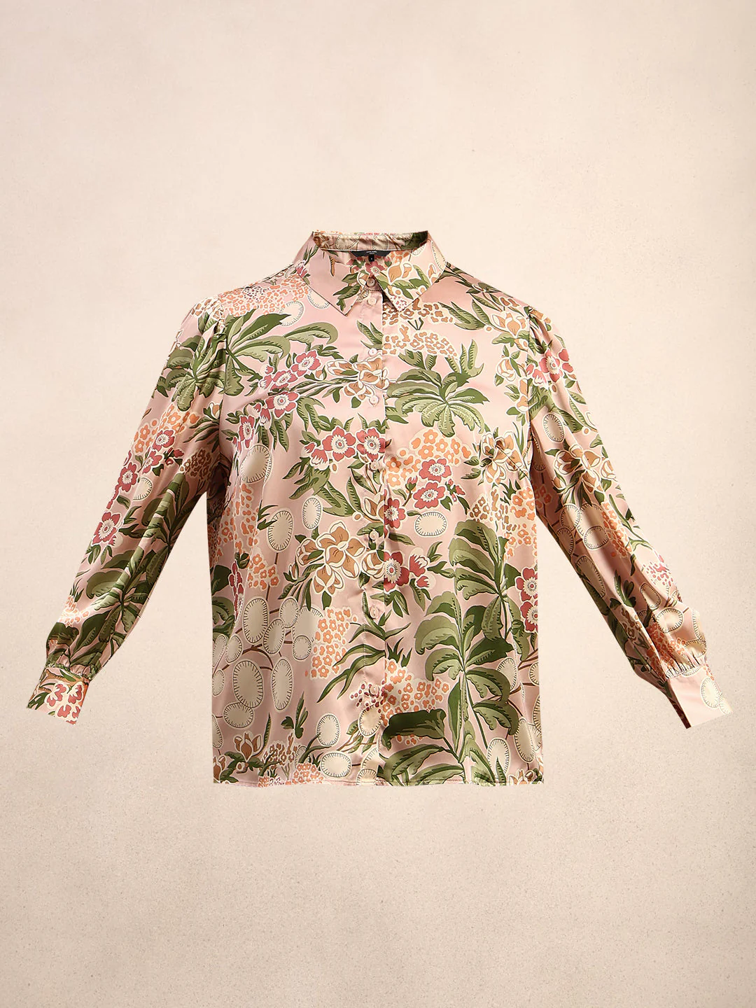 CURVE Pastel Pink Floral Shirt - Image 7
