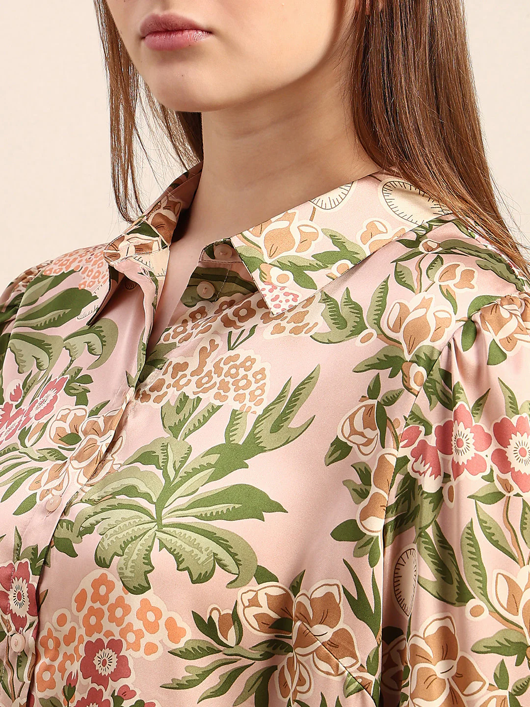 CURVE Pastel Pink Floral Shirt - Image 8