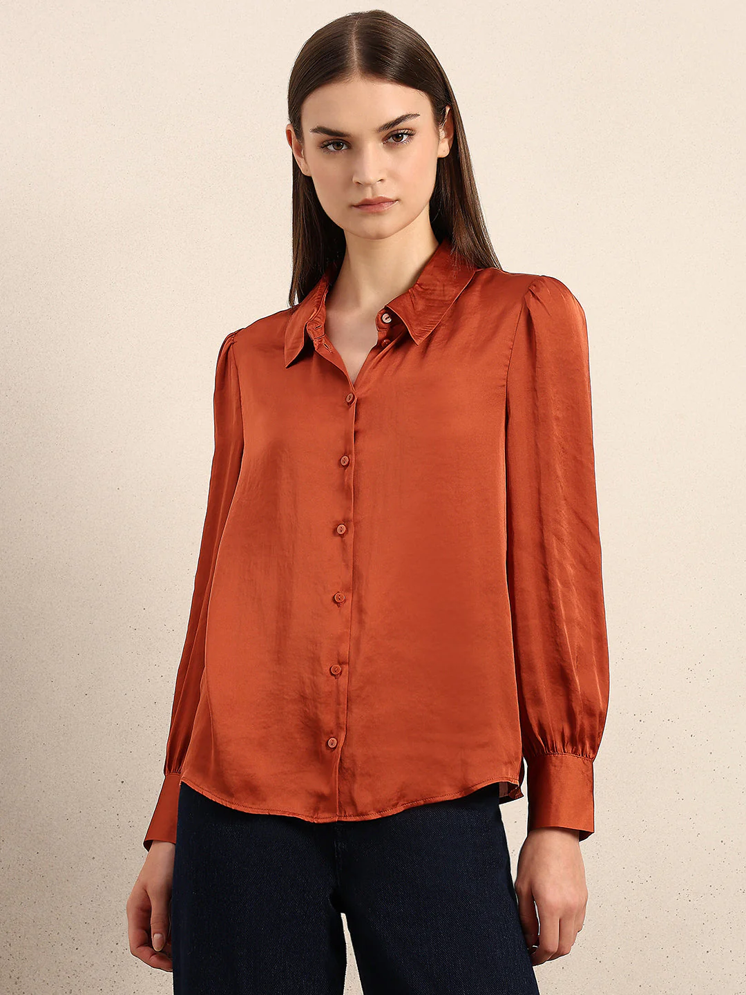 Rust Full Sleeves Shirt - Image 2