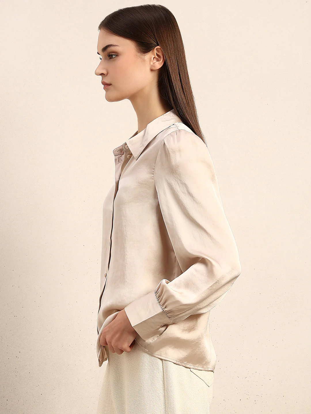 Beige Full Sleeves Shirt - Image 3