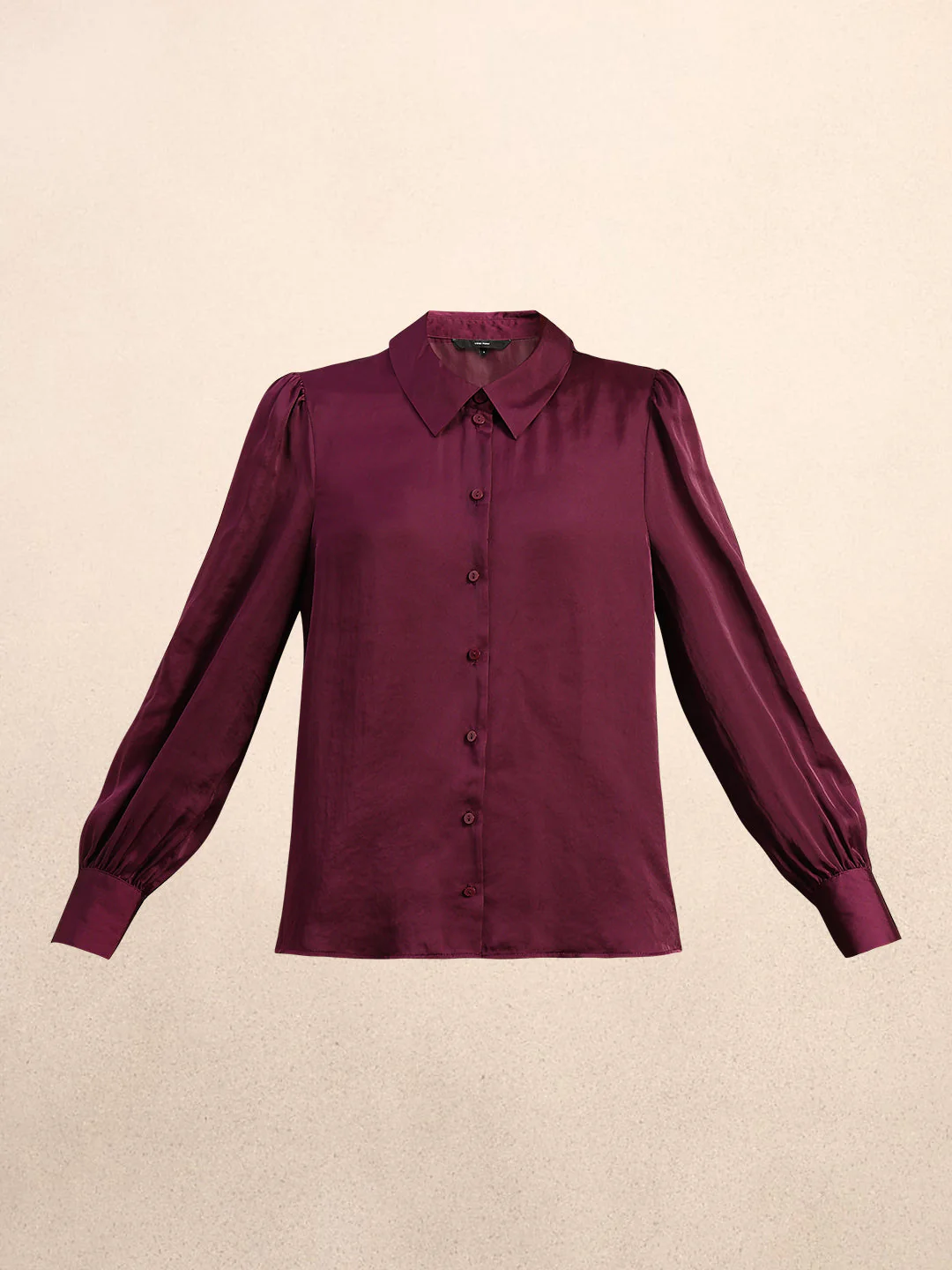 Maroon Satin Cuff Sleeves Shirt - Image 7
