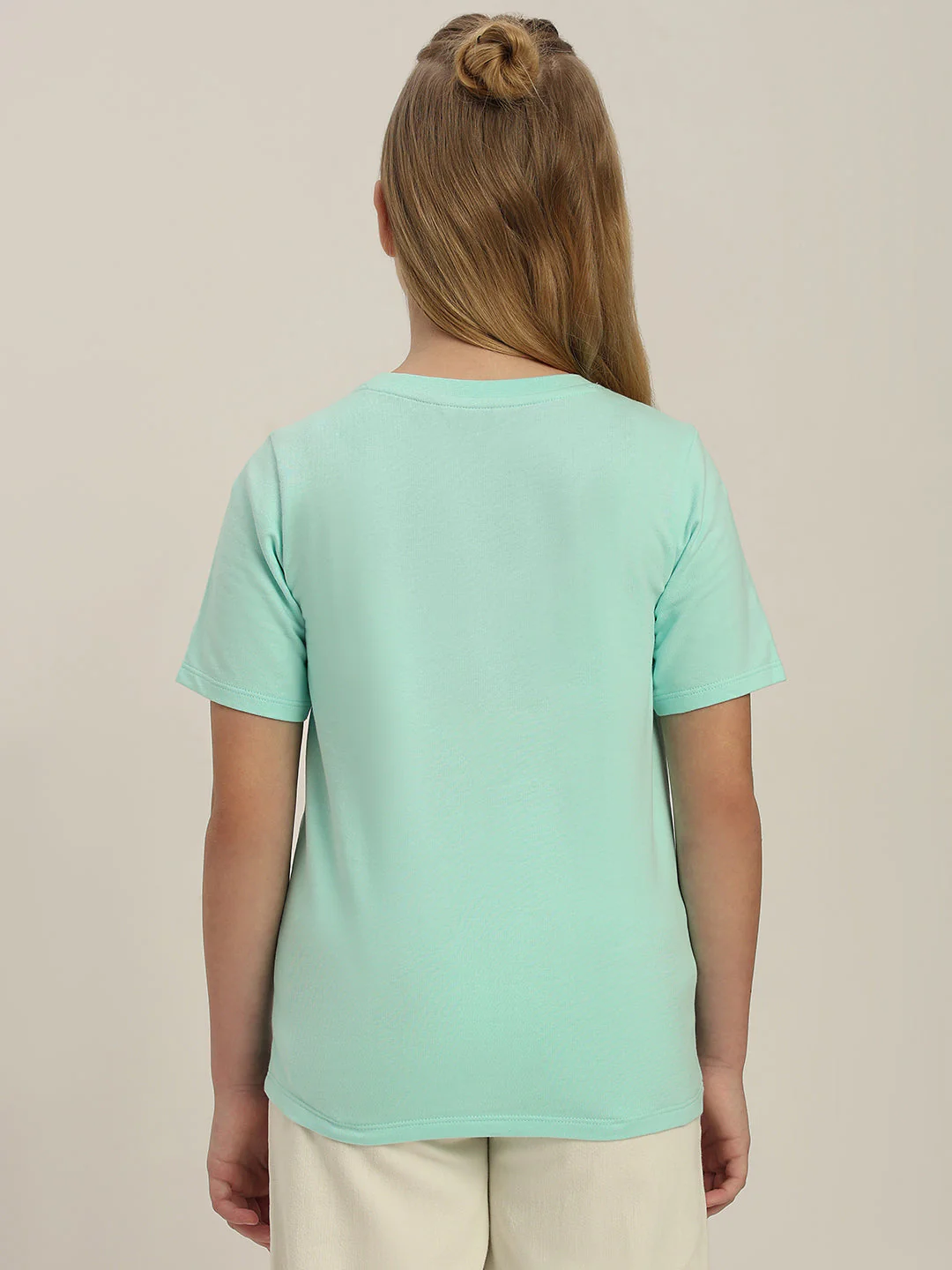 GIRLS Mint Green Silver Foil Print T-shirt - Image 4