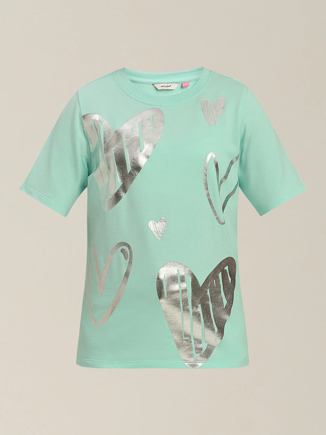 GIRLS Mint Green Silver Foil Print T-shirt - Image 7