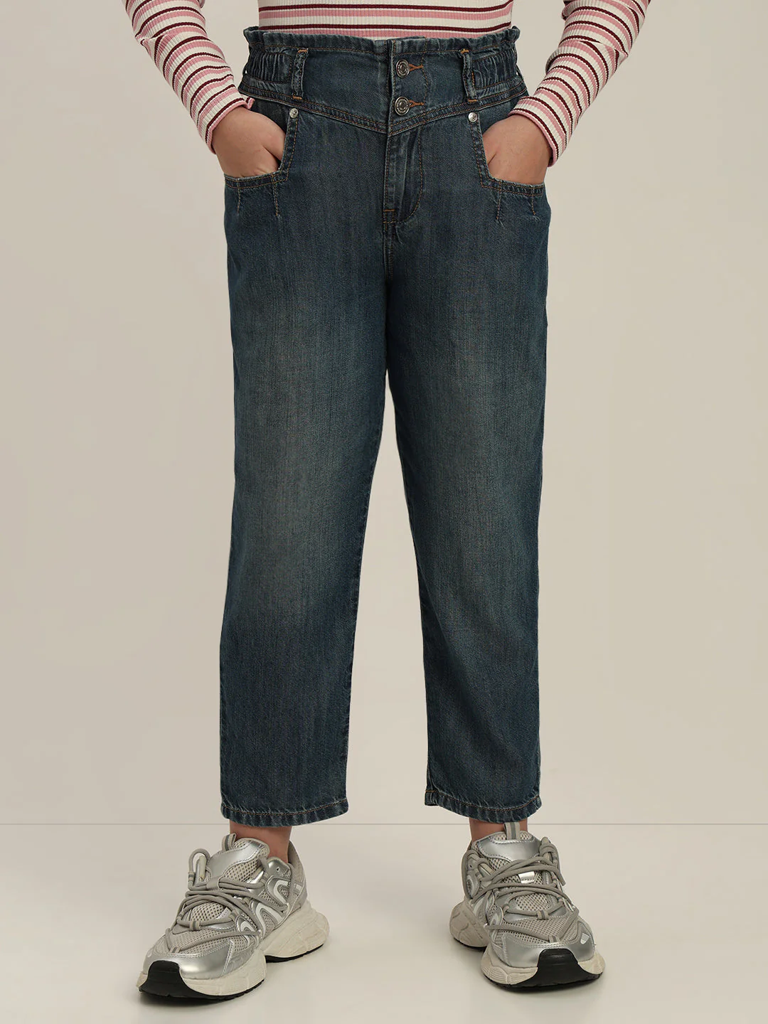 GIRL Dark Wash Mom Fit Jeans - Image 2