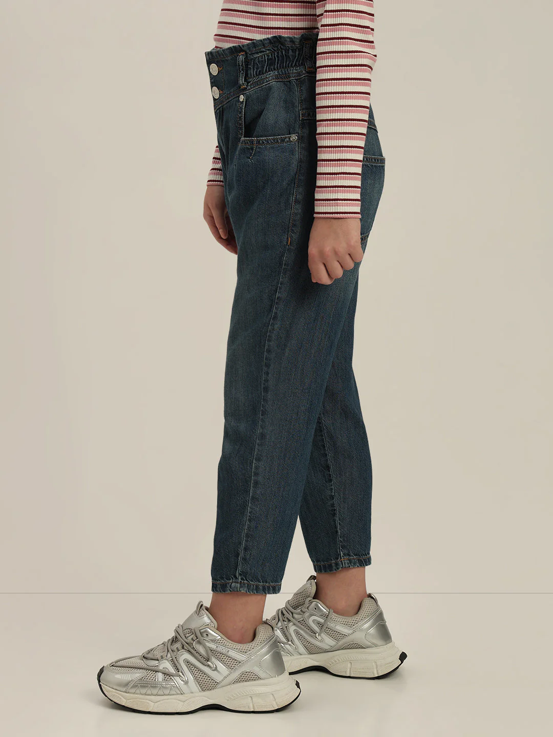 GIRL Dark Wash Mom Fit Jeans - Image 3
