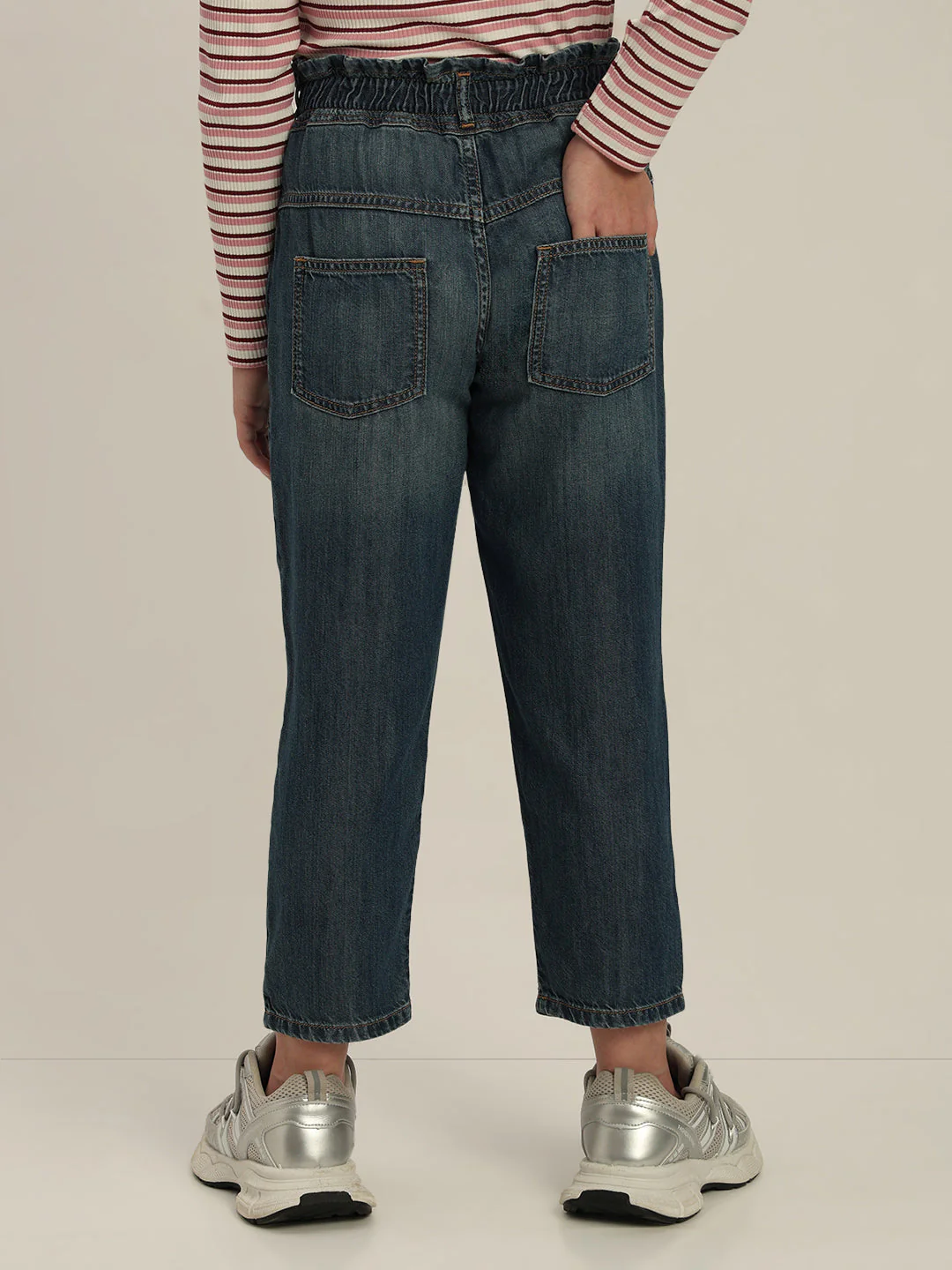 GIRL Dark Wash Mom Fit Jeans - Image 4