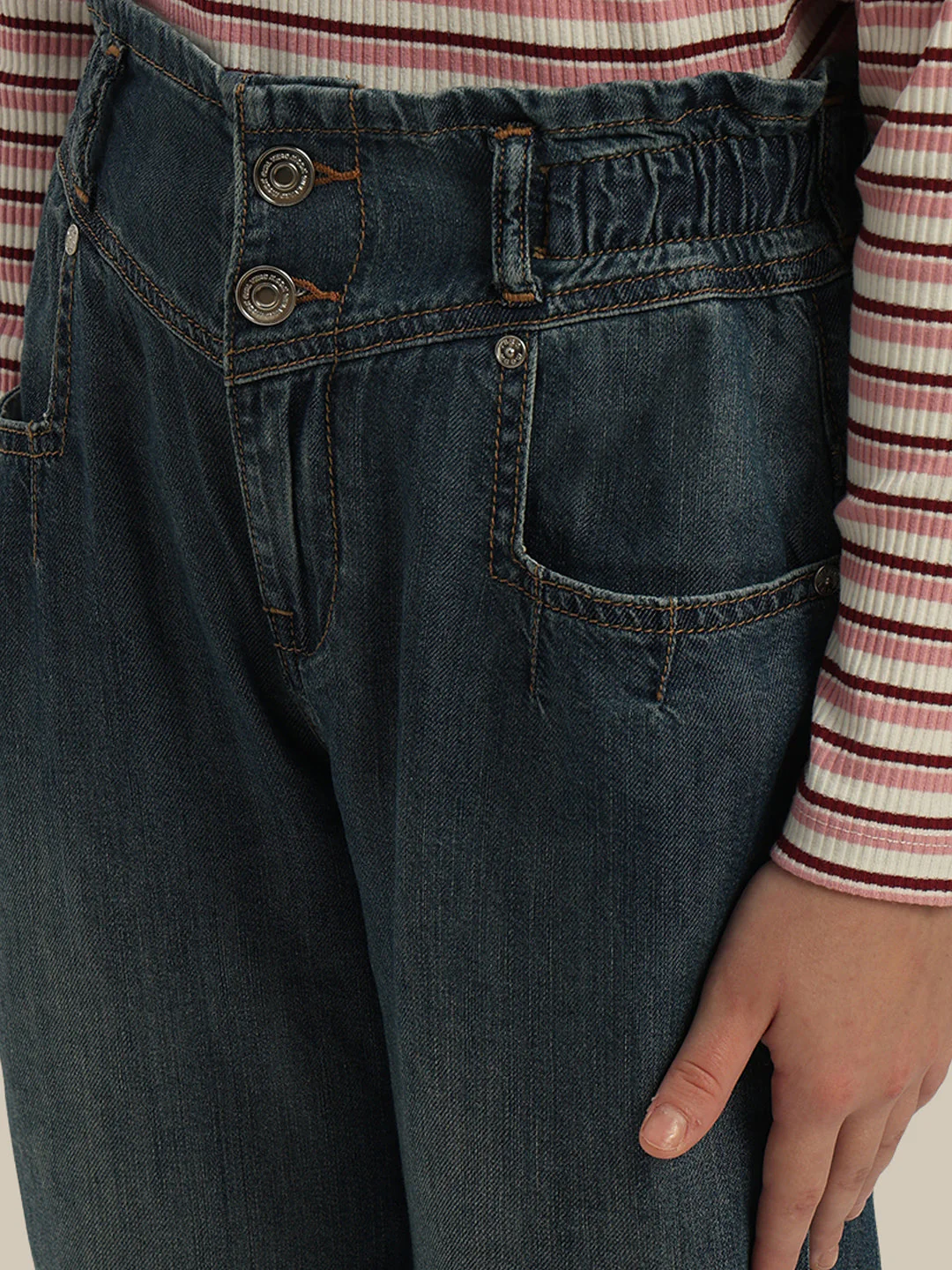 GIRL Dark Wash Mom Fit Jeans - Image 8