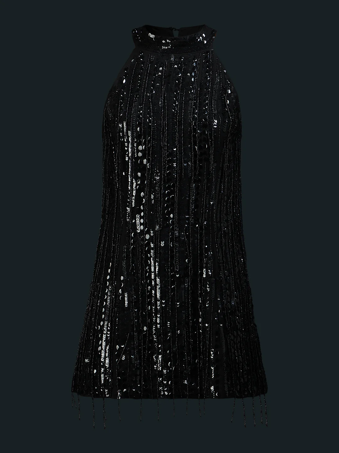 Marquee Fringe Detail Halter Neck Dress - Image 7