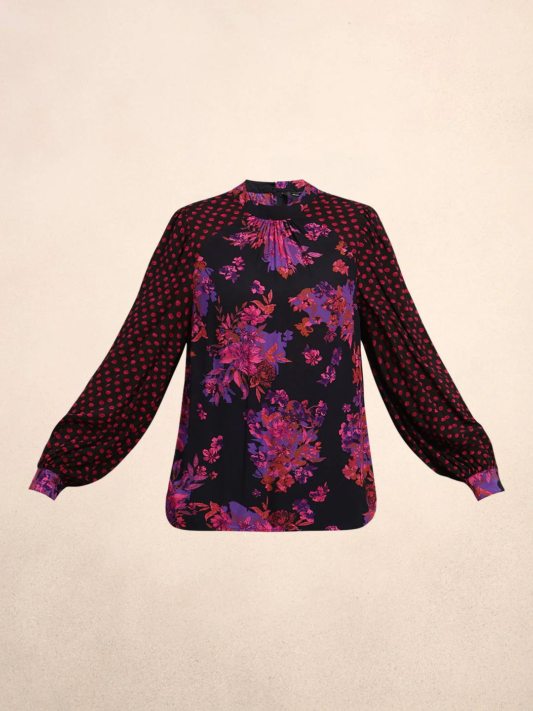 Black Floral Print Top - Image 7