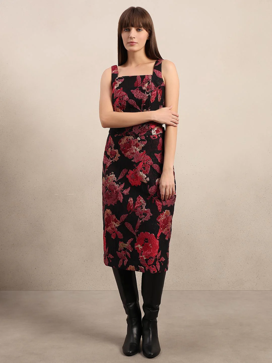 Black Jacquard Cropped Top - Image 5