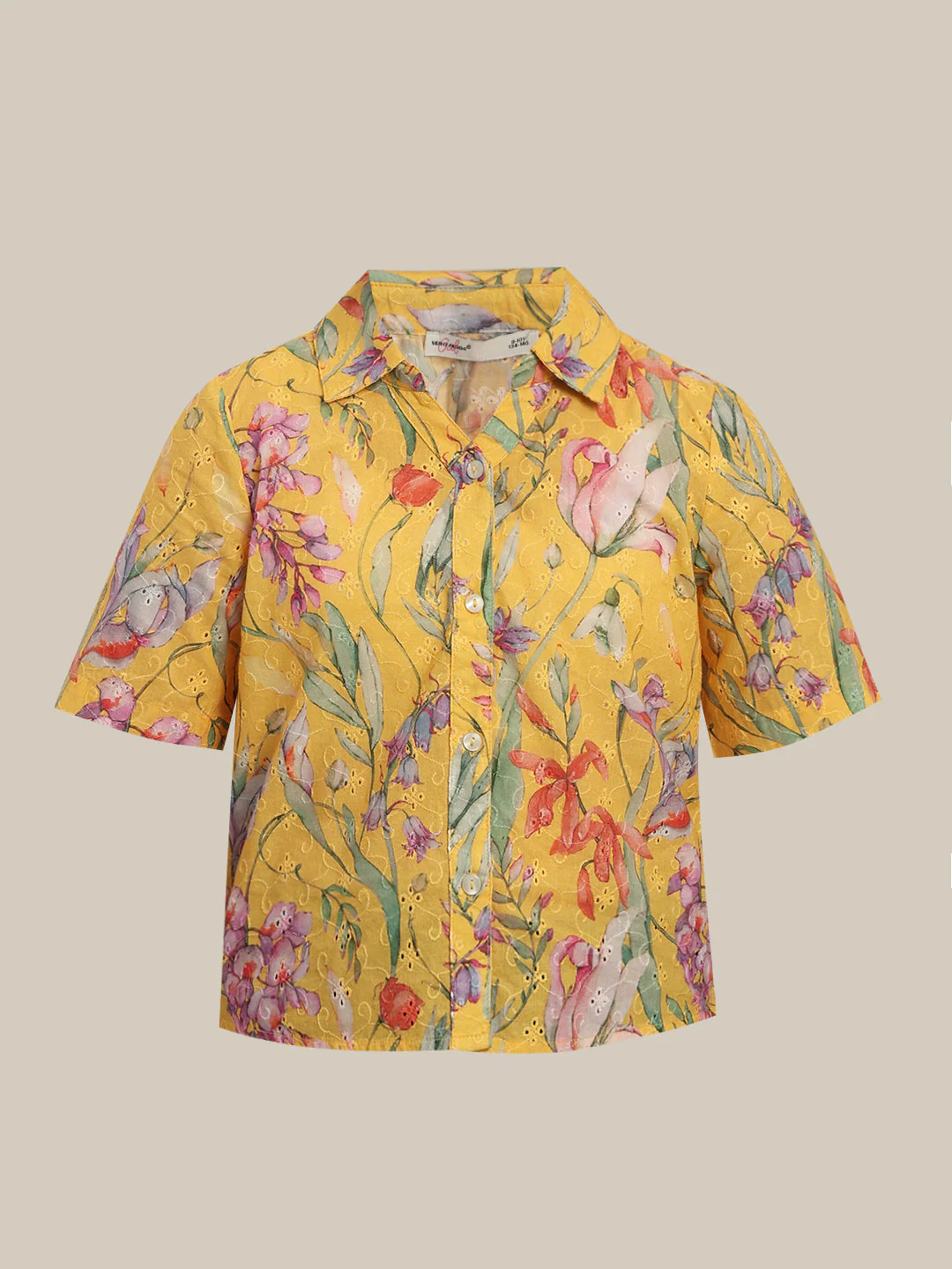 GIRL Yellow Floral Cotton Shirt - Image 7