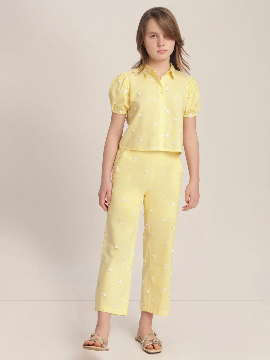 Girls Floral Embroidered Shirt - Image 5