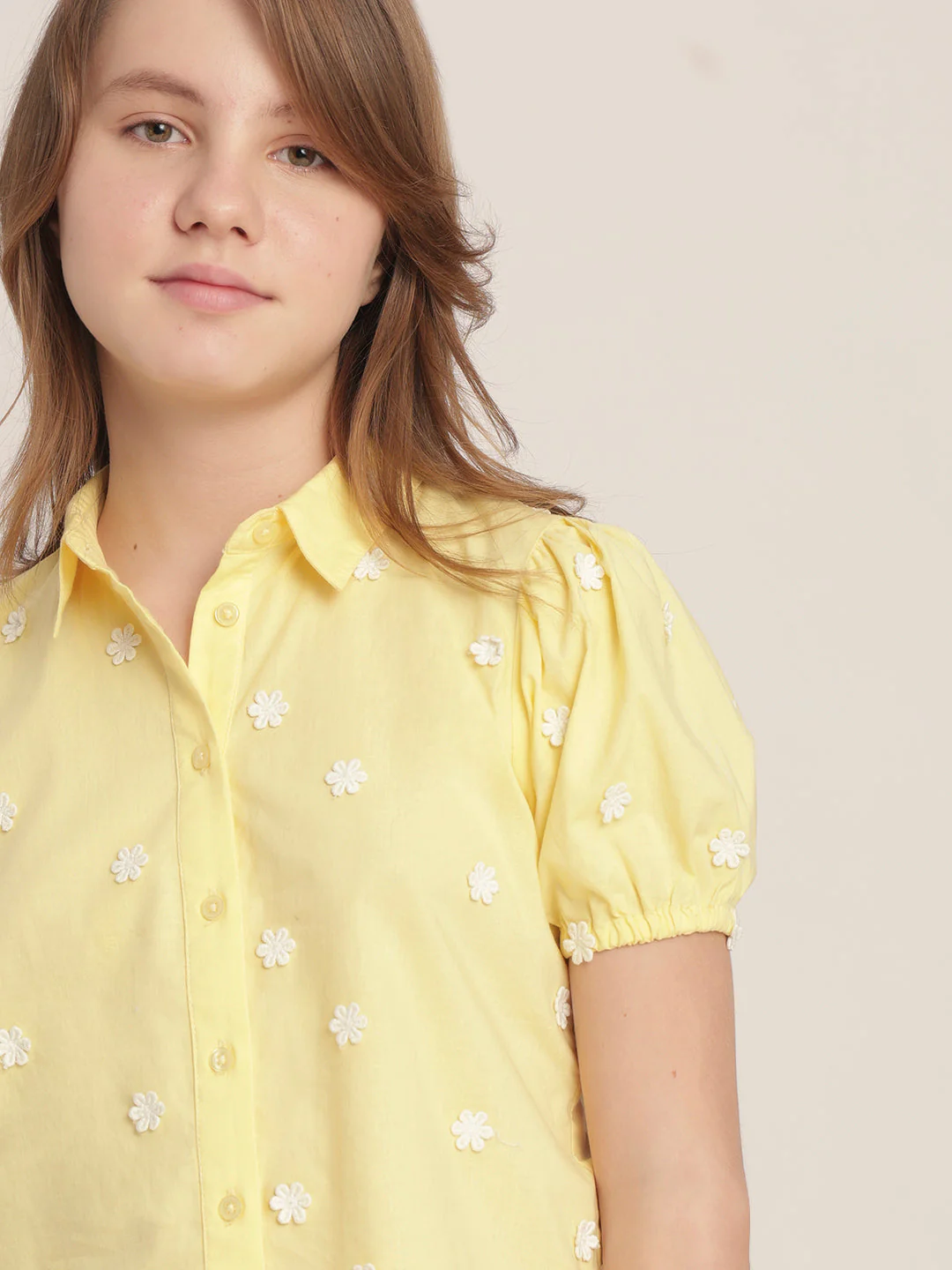 Girls Floral Embroidered Shirt - Image 6