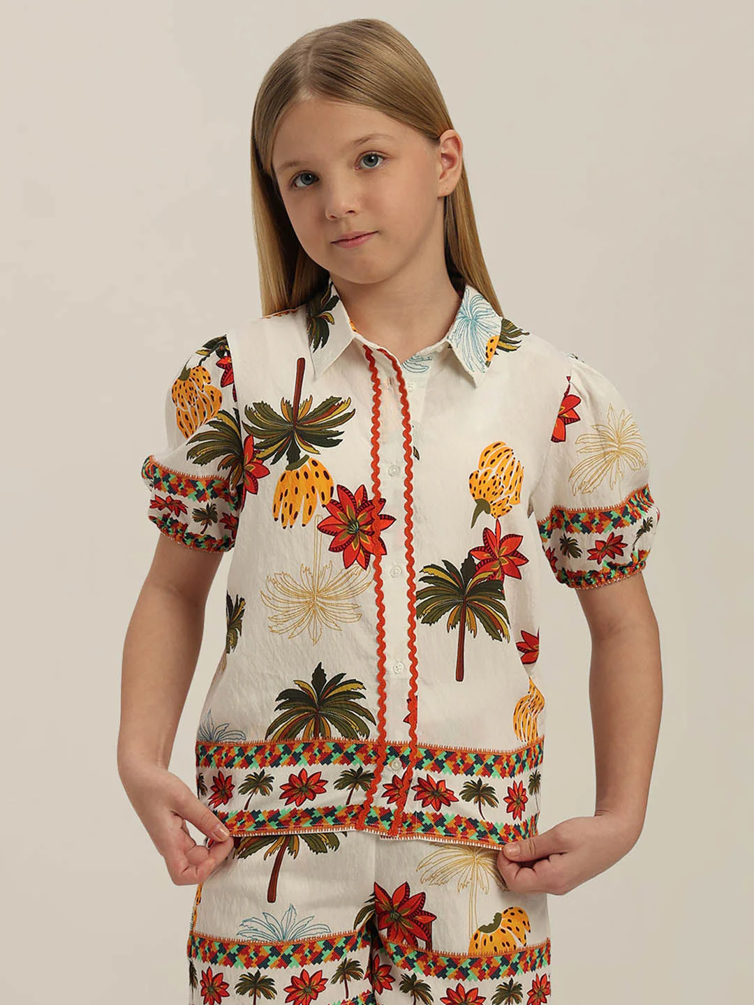 GIRLS Tropical Print Shirt - Image 2