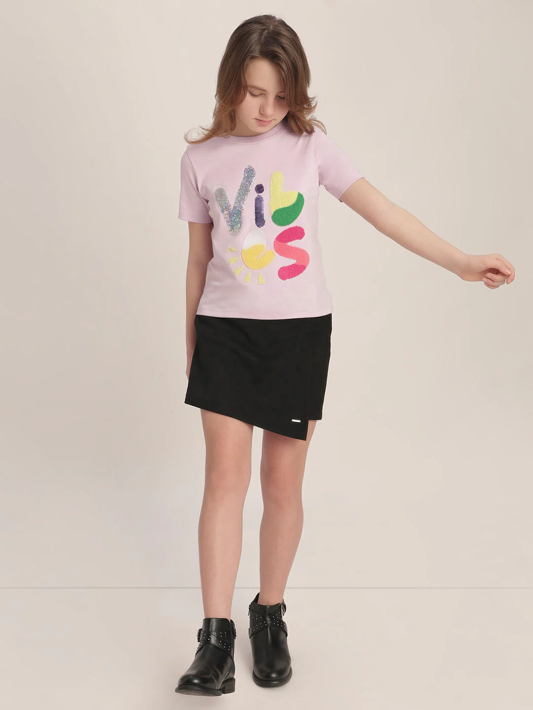 Girls Orchid Printed T-shirt - Image 5