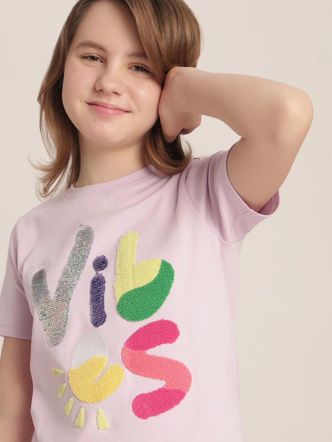Girls Orchid Printed T-shirt - Image 6