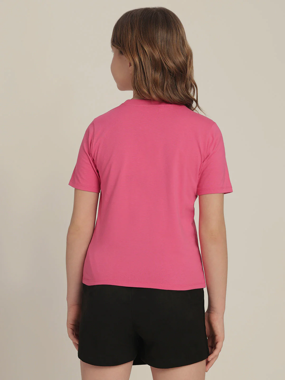 Girls Bright Pink Printed T-shirt - Image 4
