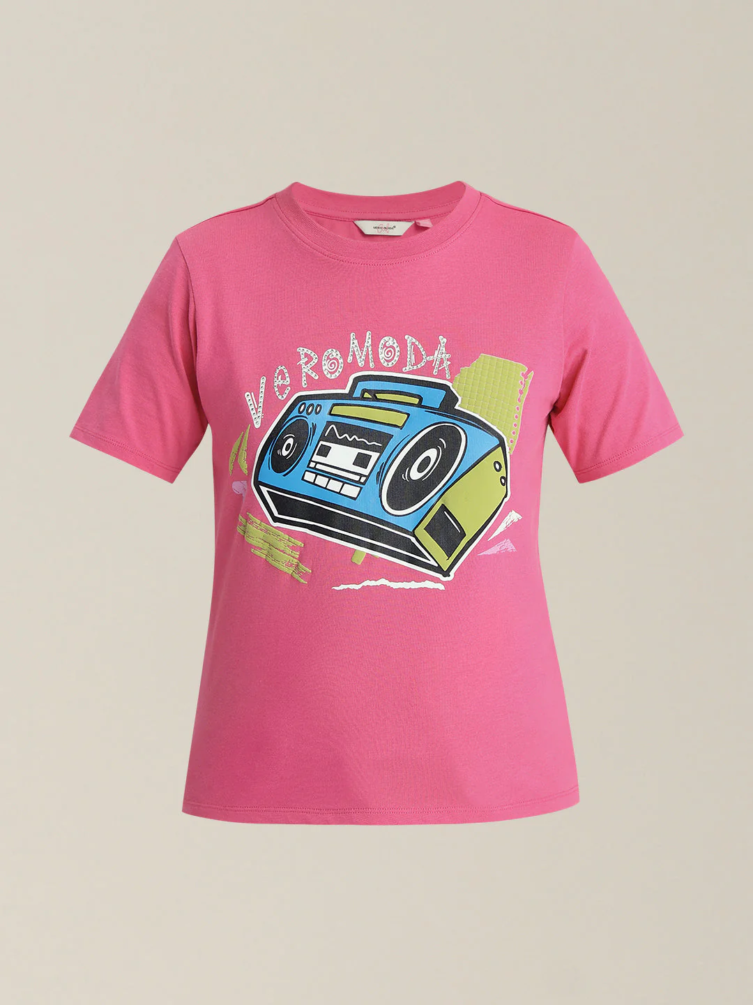 Girls Bright Pink Printed T-shirt - Image 7