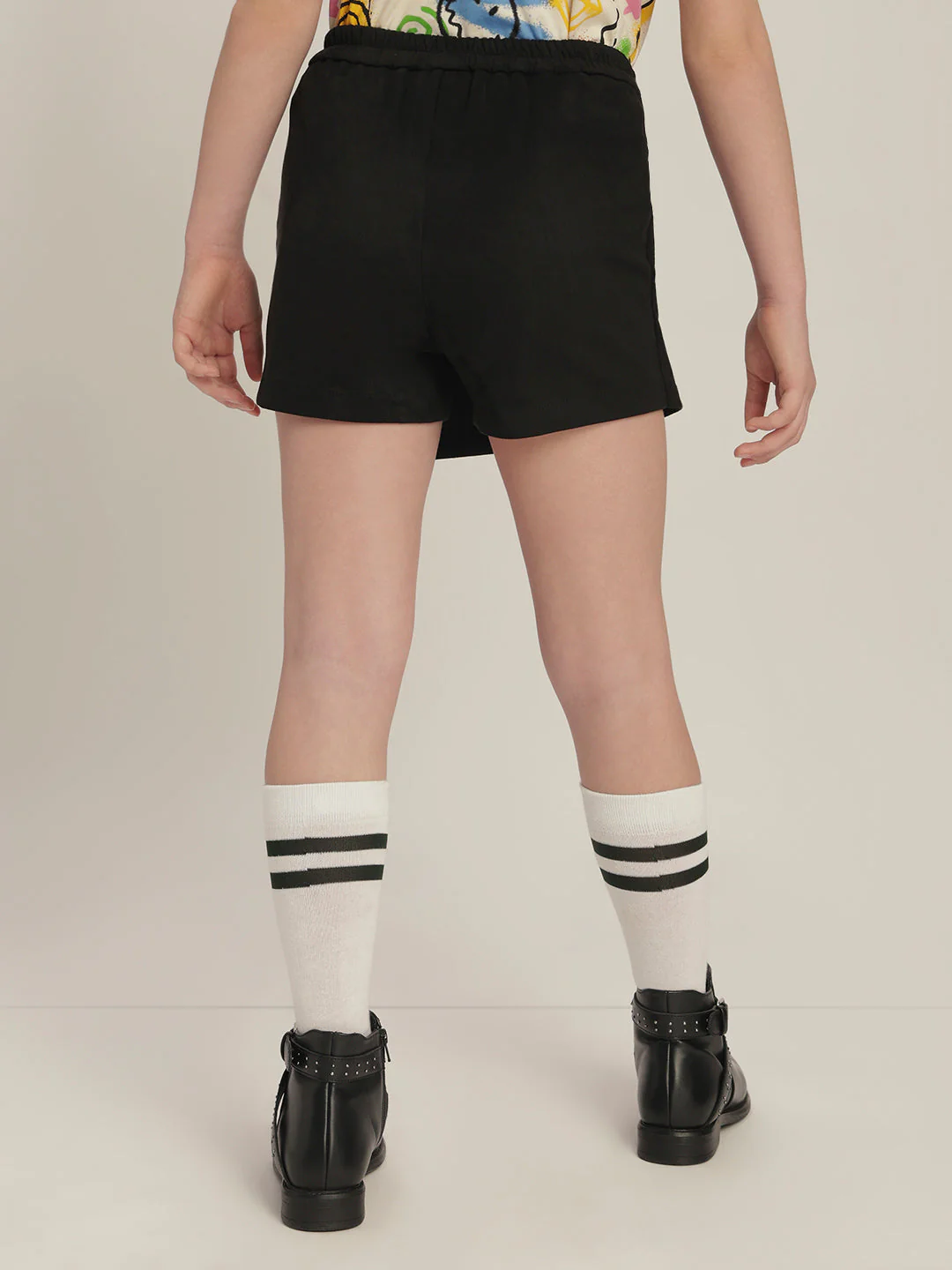 Girls Black Mini Skort - Image 4