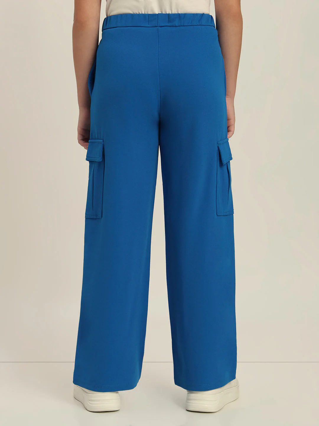 Girls Blue Cargo Pants - Image 4