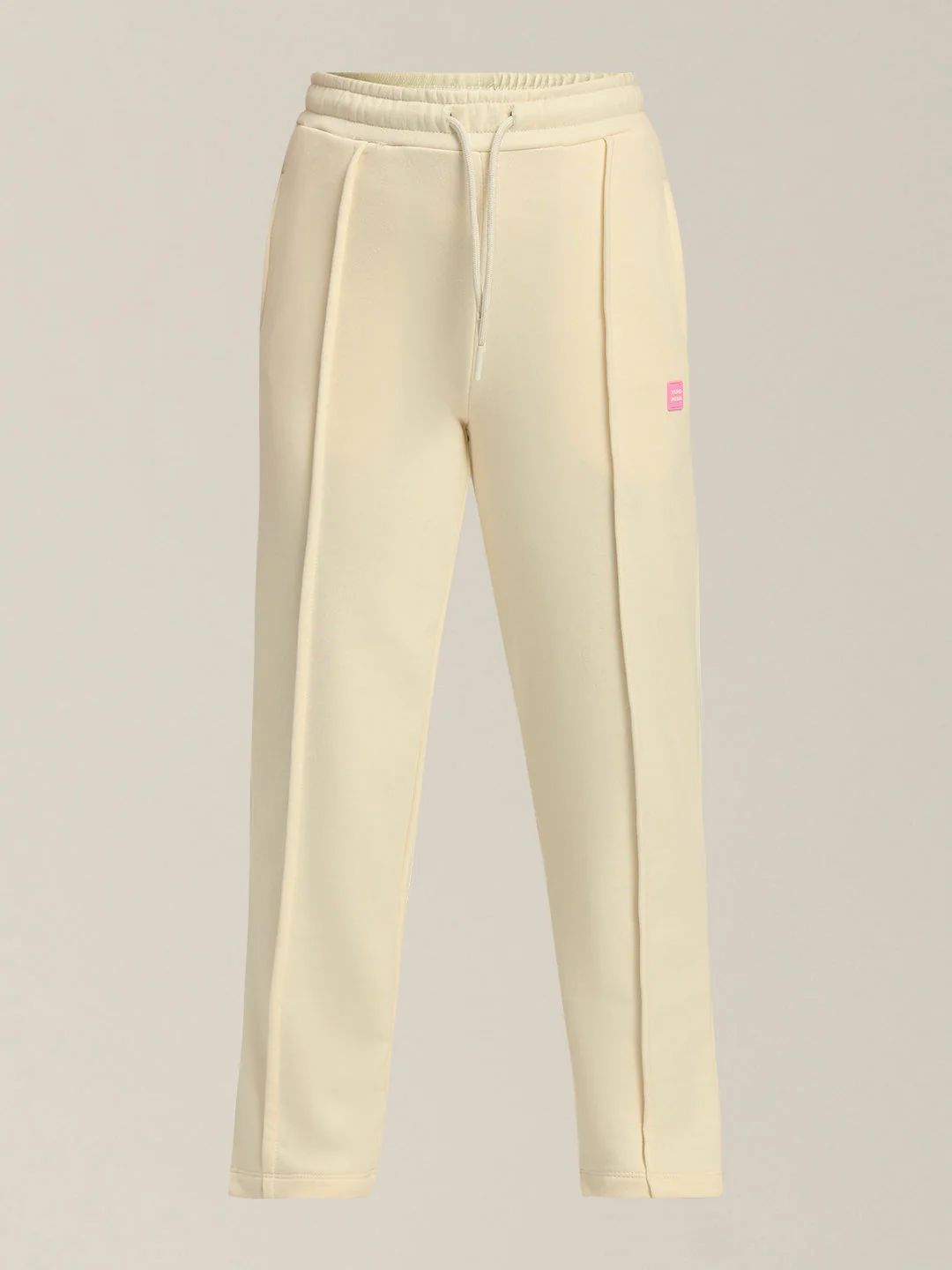 Girls Cream Fleece Joggers - Image 7