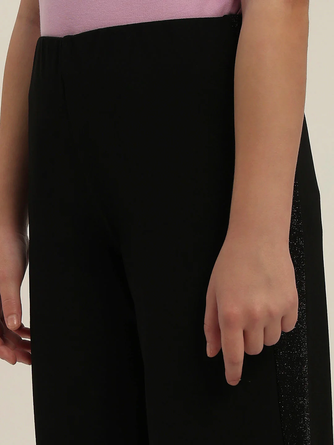 Girls Black Glitter Wide Leg Pants - Image 8