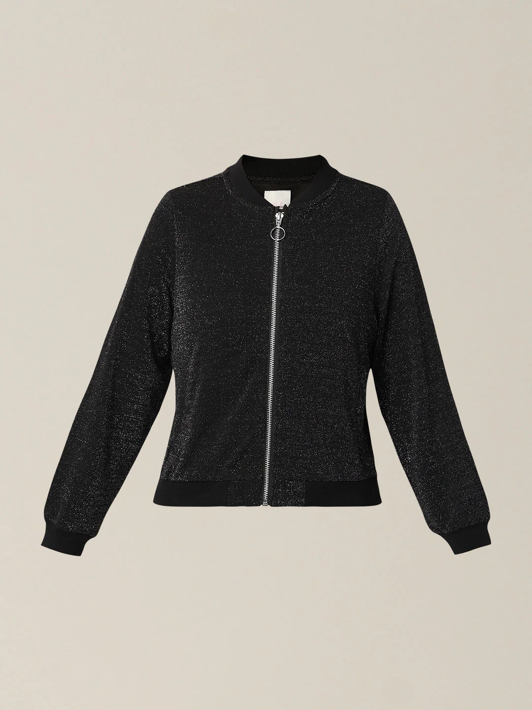Girls Black Glitter Bomber Jacket - Image 7