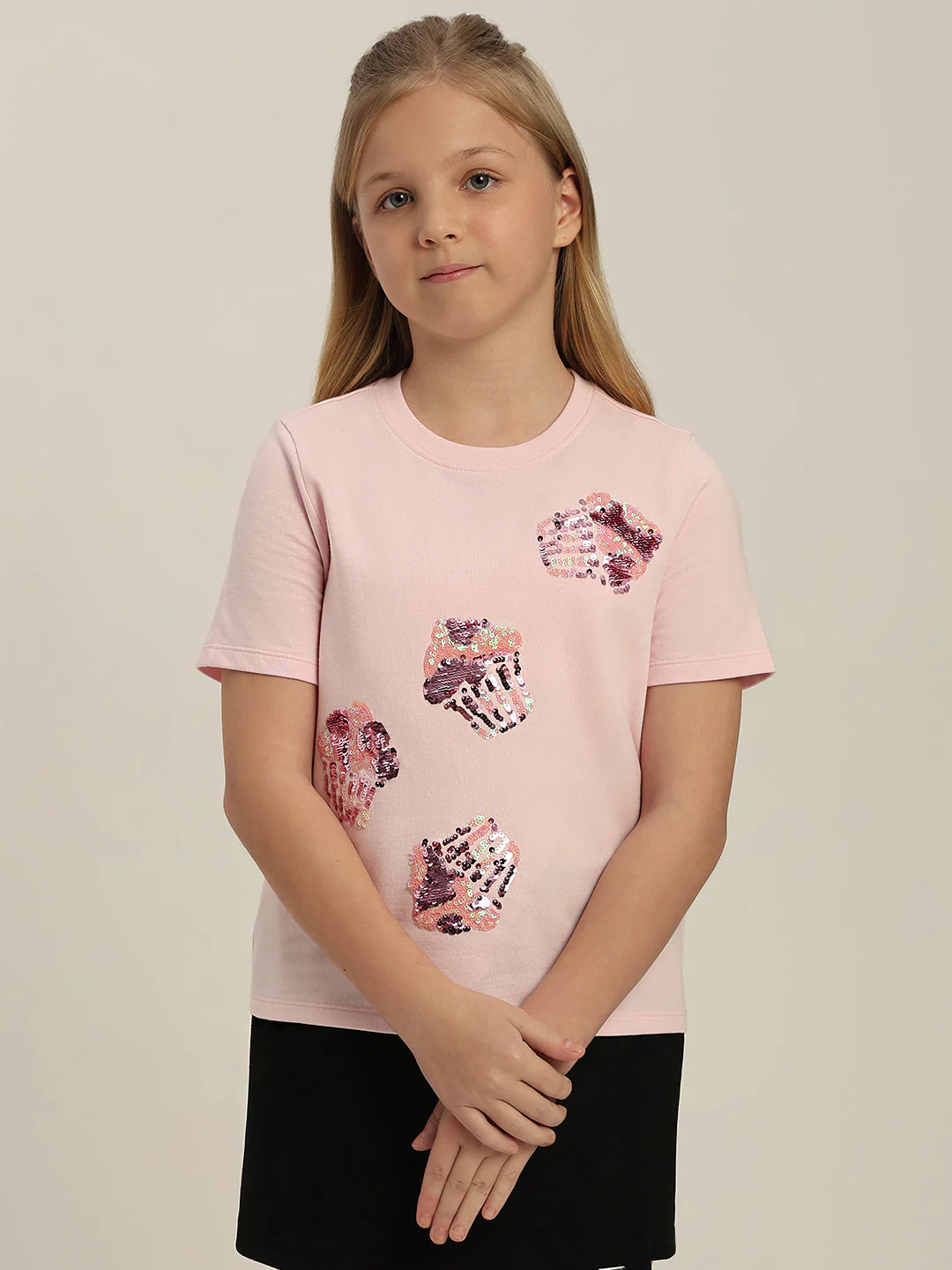 GIRLS Pink Cupcake Print T-shirt - Image 2
