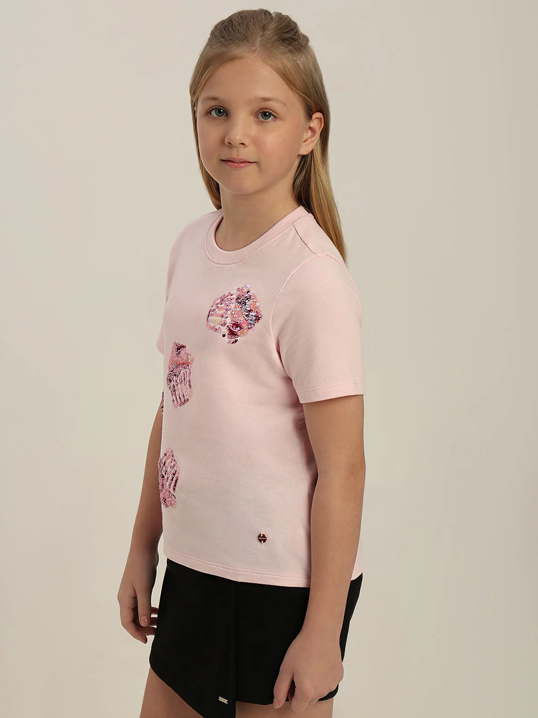 GIRLS Pink Cupcake Print T-shirt - Image 3