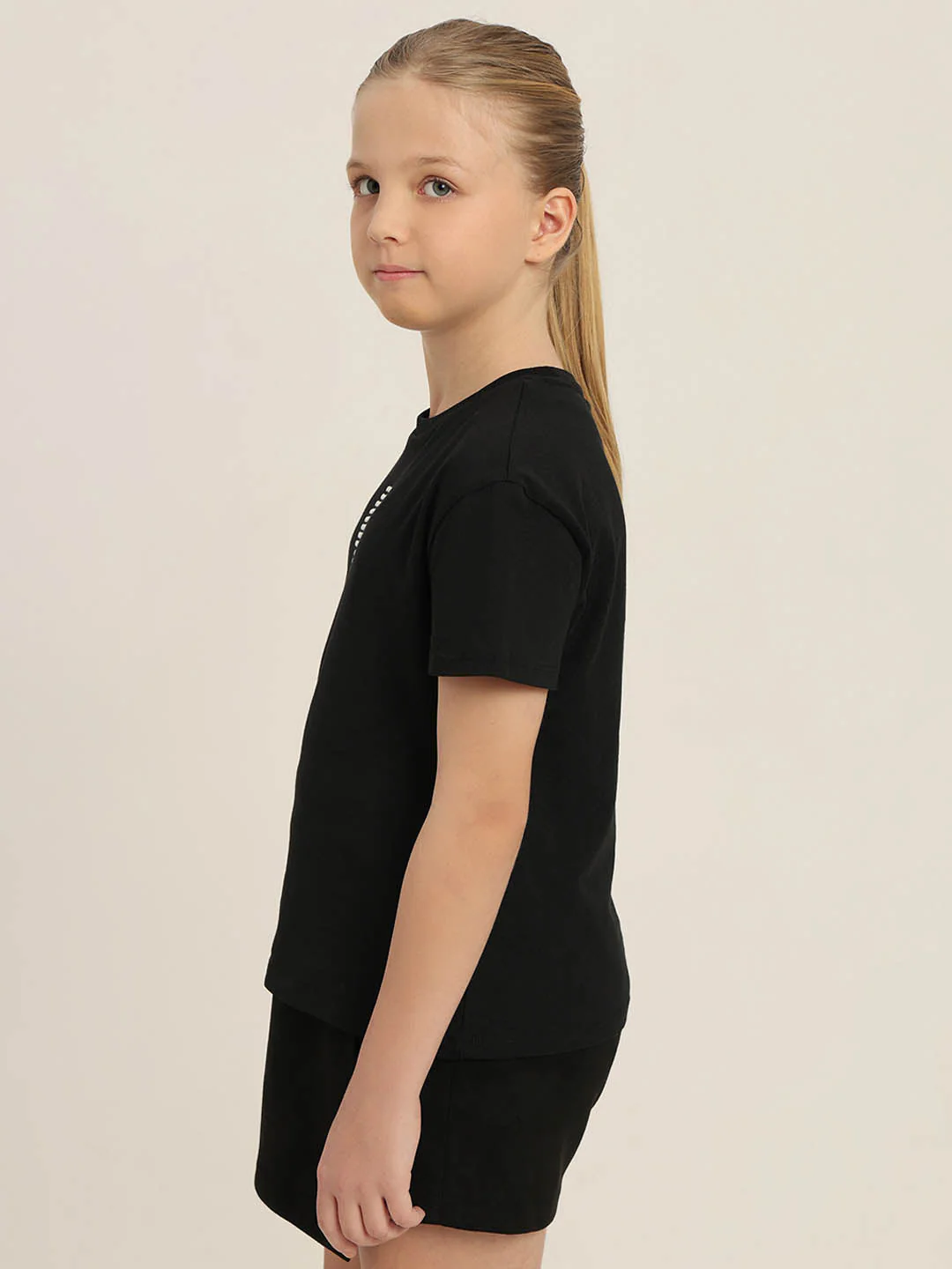 GIRLS Black Embellished T-shirt - Image 3