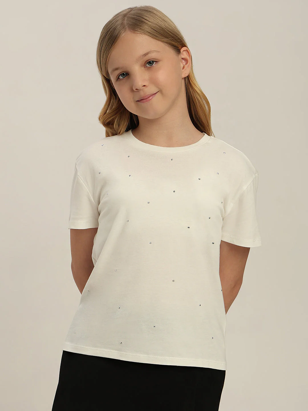 GIRLS White Embellished Top - Image 2