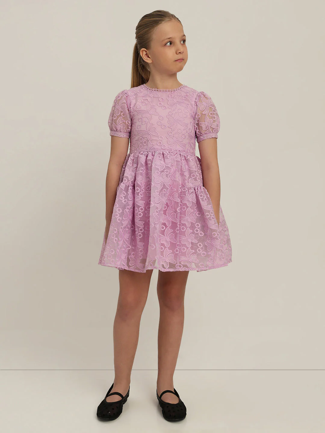 GIRL Lace Fit & Flare Dress - Image 5