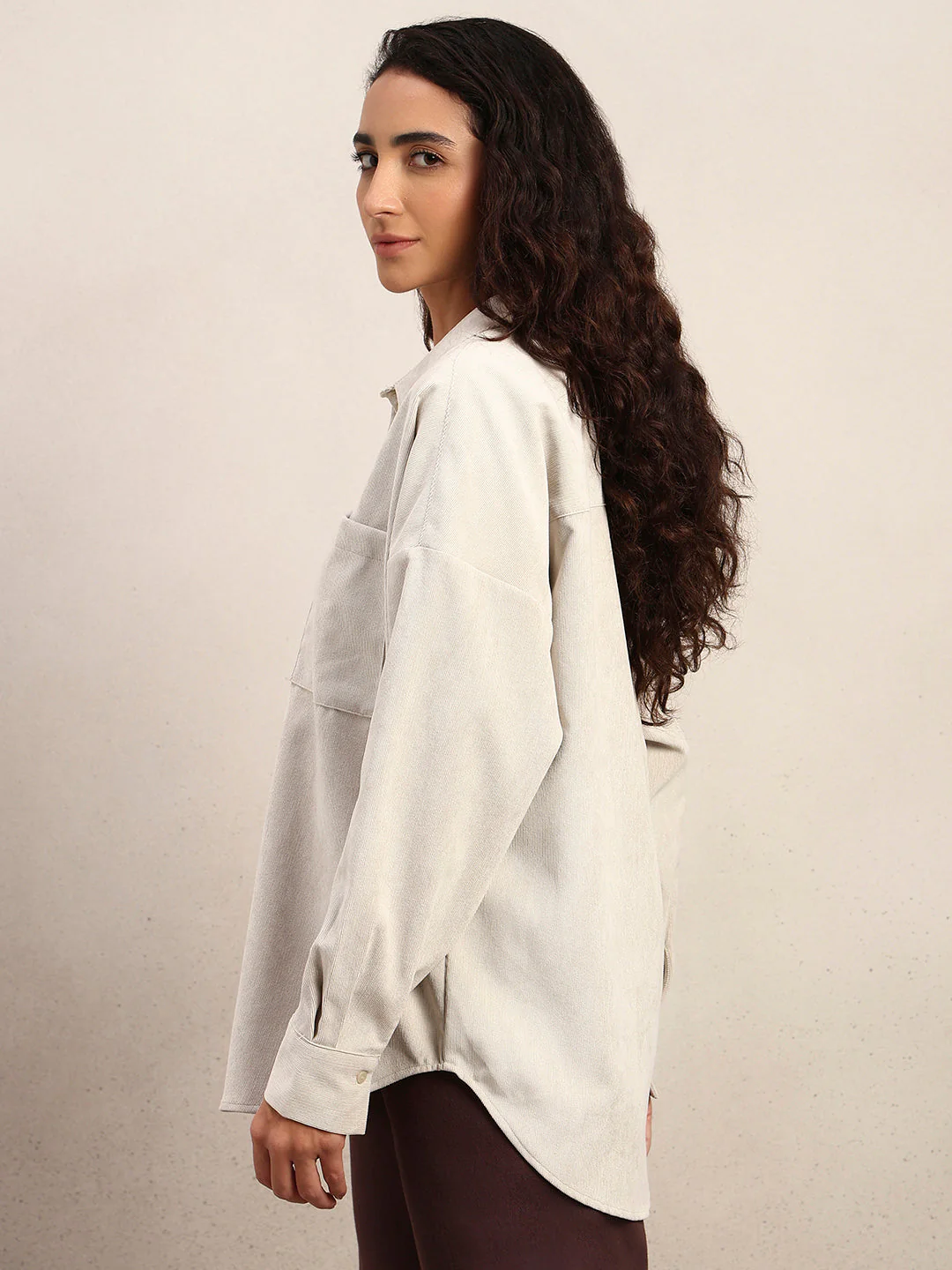Cream Corduroy Shirt - Image 3