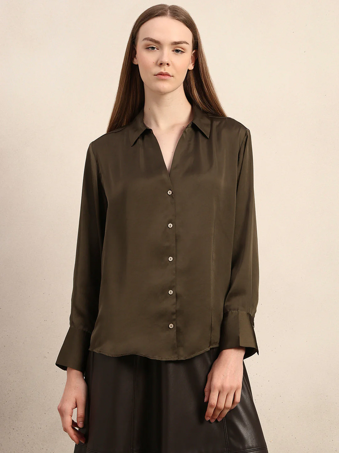 Green Satin Shirt - Image 2