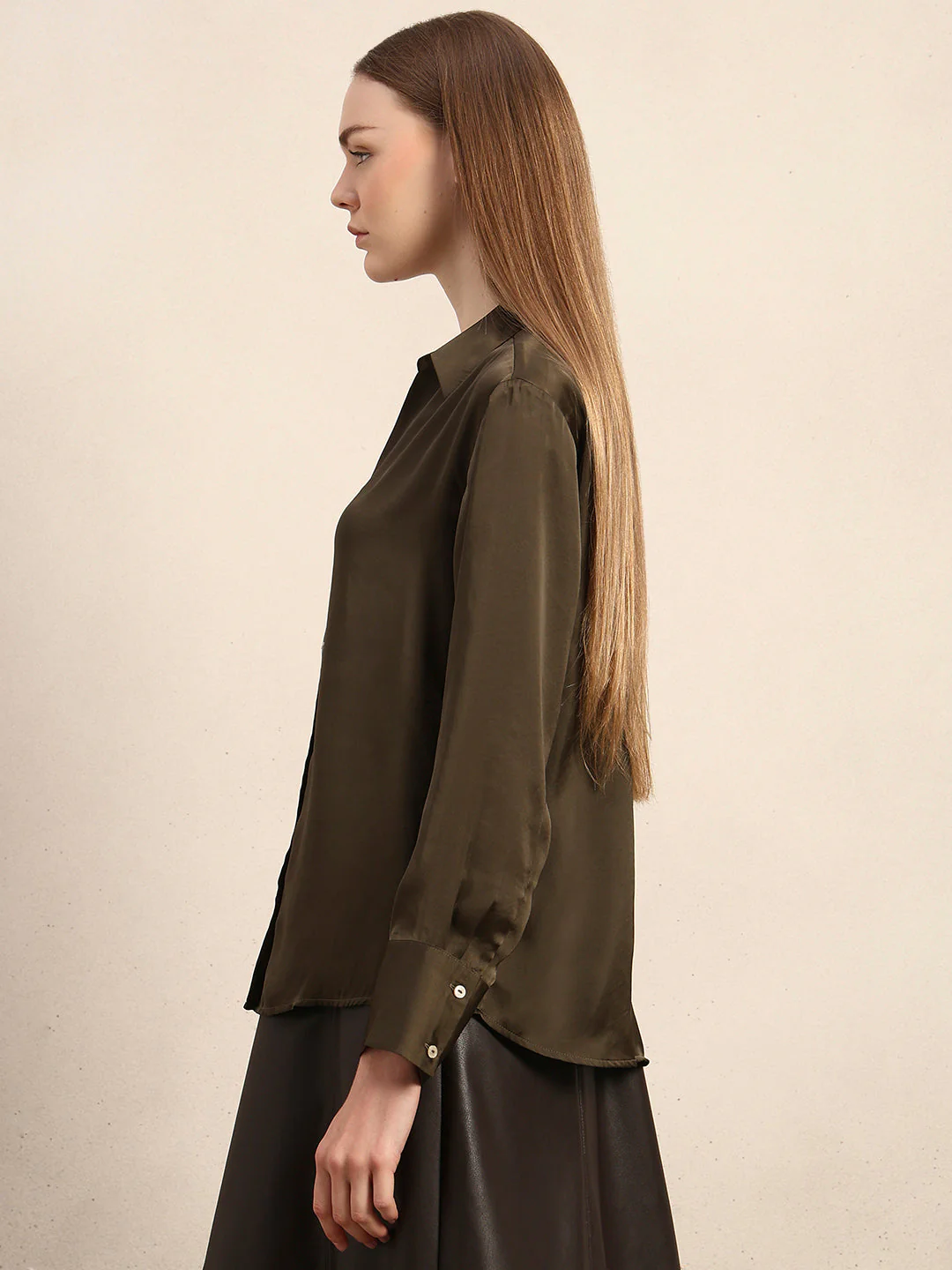 Green Satin Shirt - Image 3
