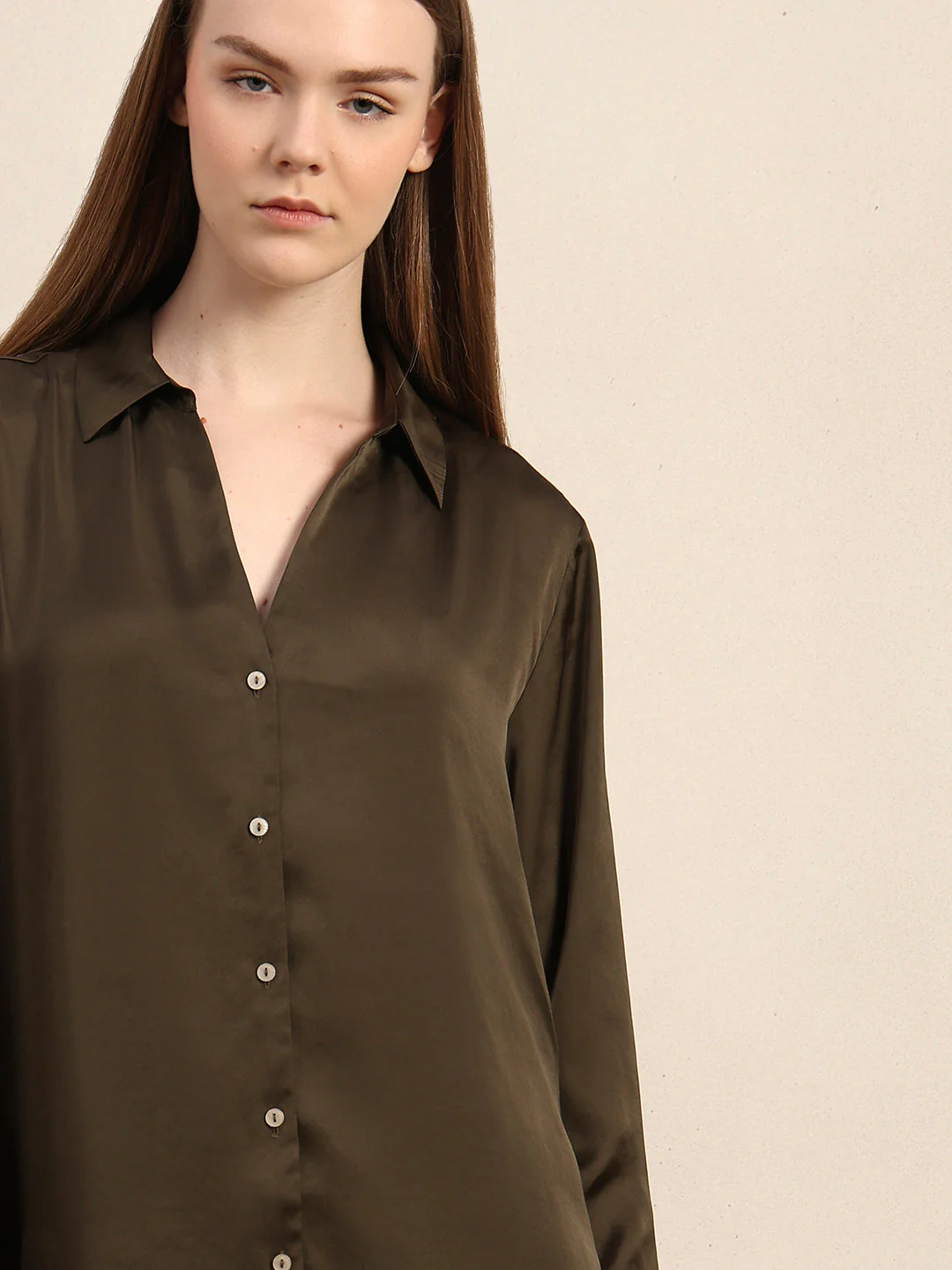 Green Satin Shirt - Image 6
