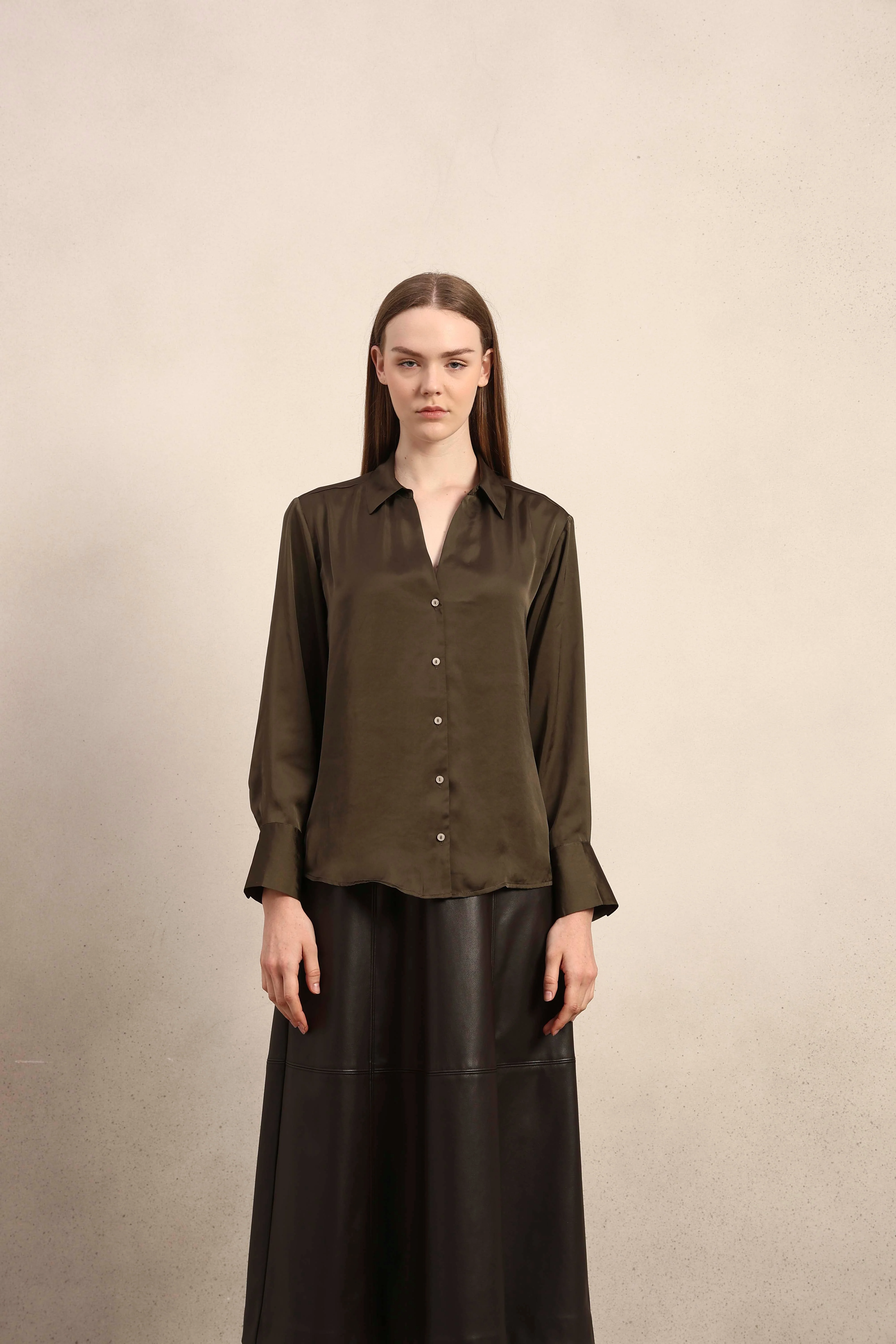 Green Satin Shirt - Image 9