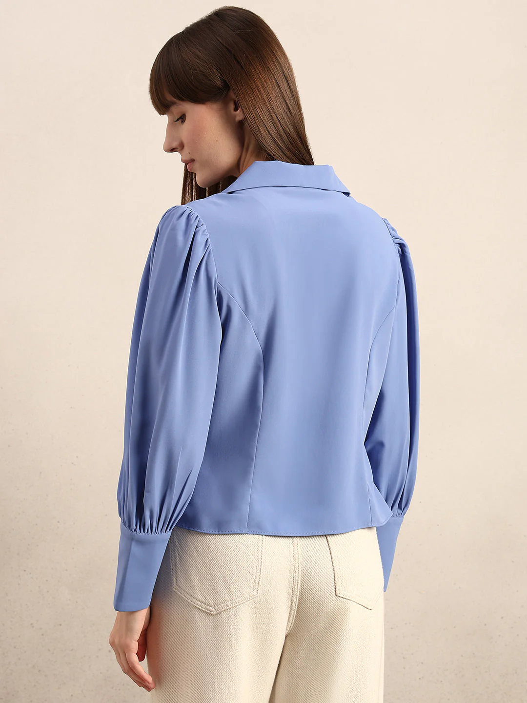 Blue Cuff Sleeves Shirt - Image 4