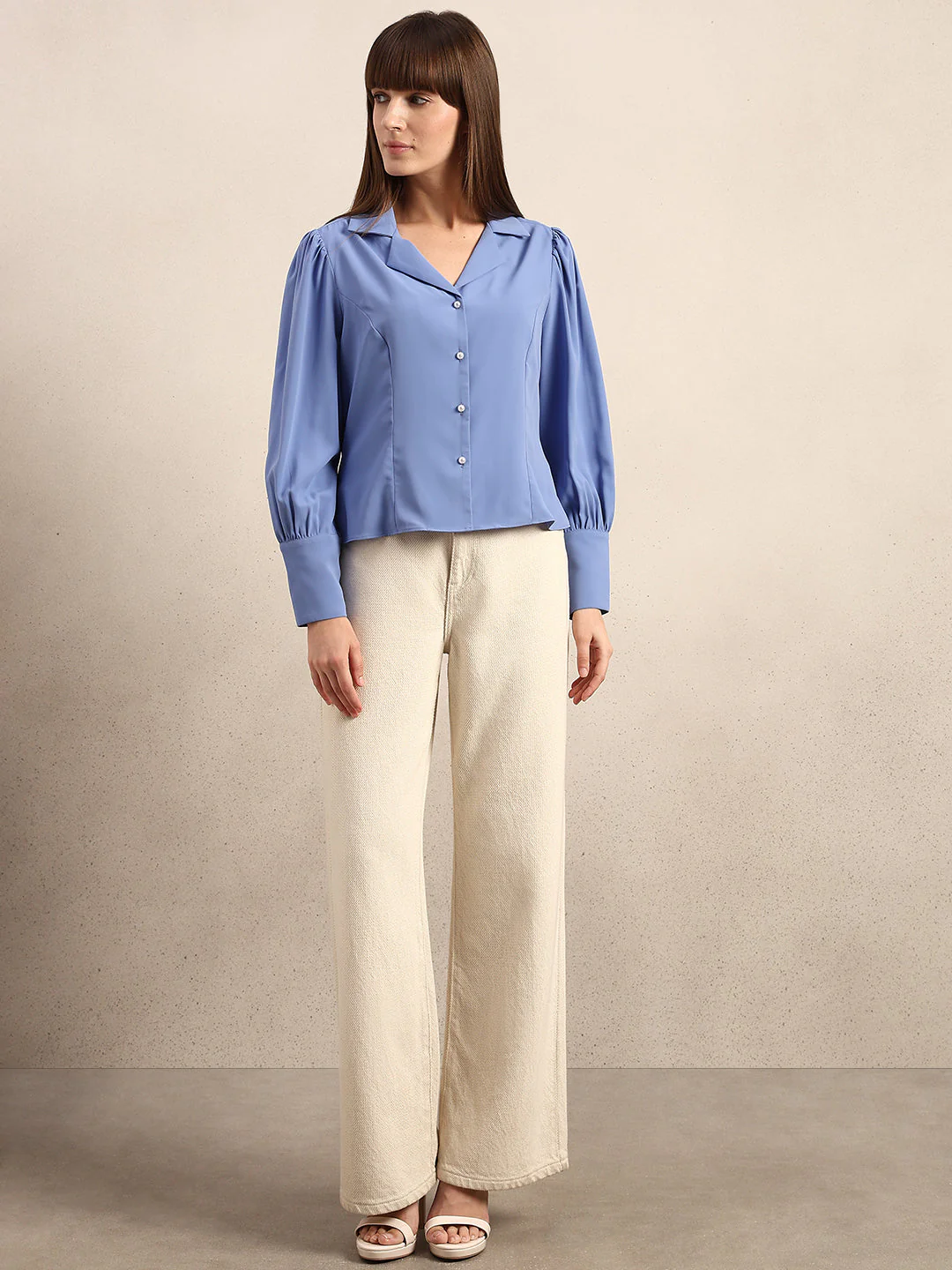 Blue Cuff Sleeves Shirt - Image 5