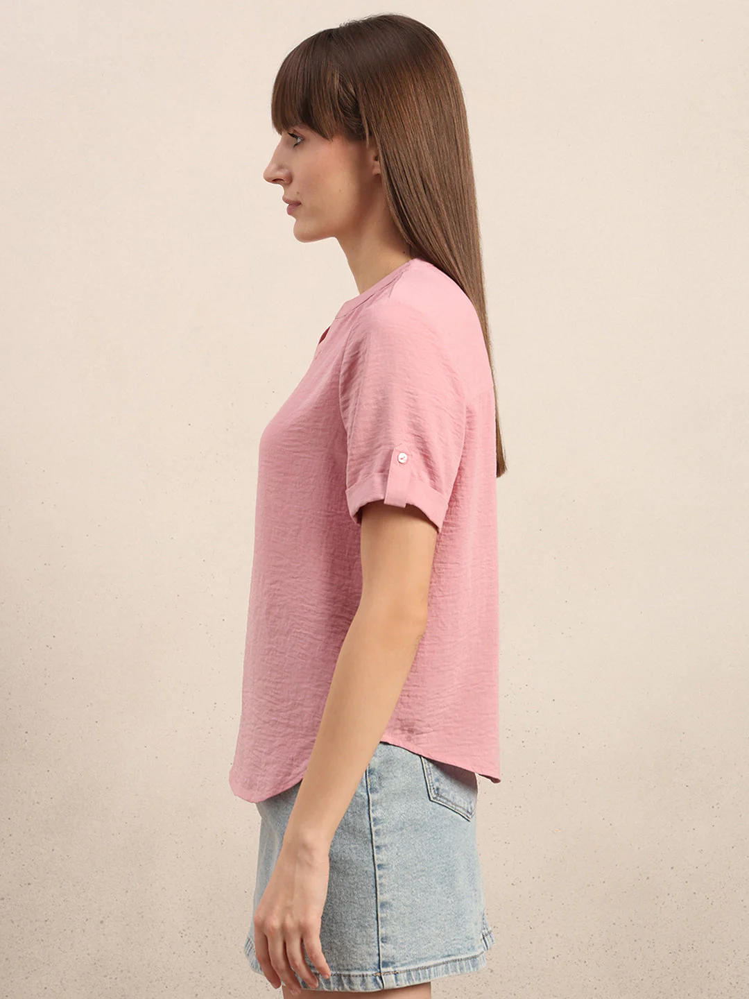 Textured V-Neck Top - Image 2