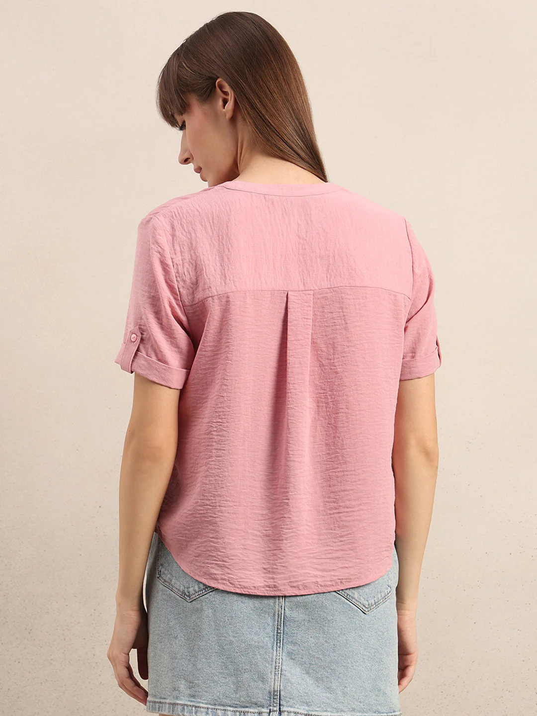 Textured V-Neck Top - Image 3